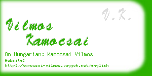 vilmos kamocsai business card